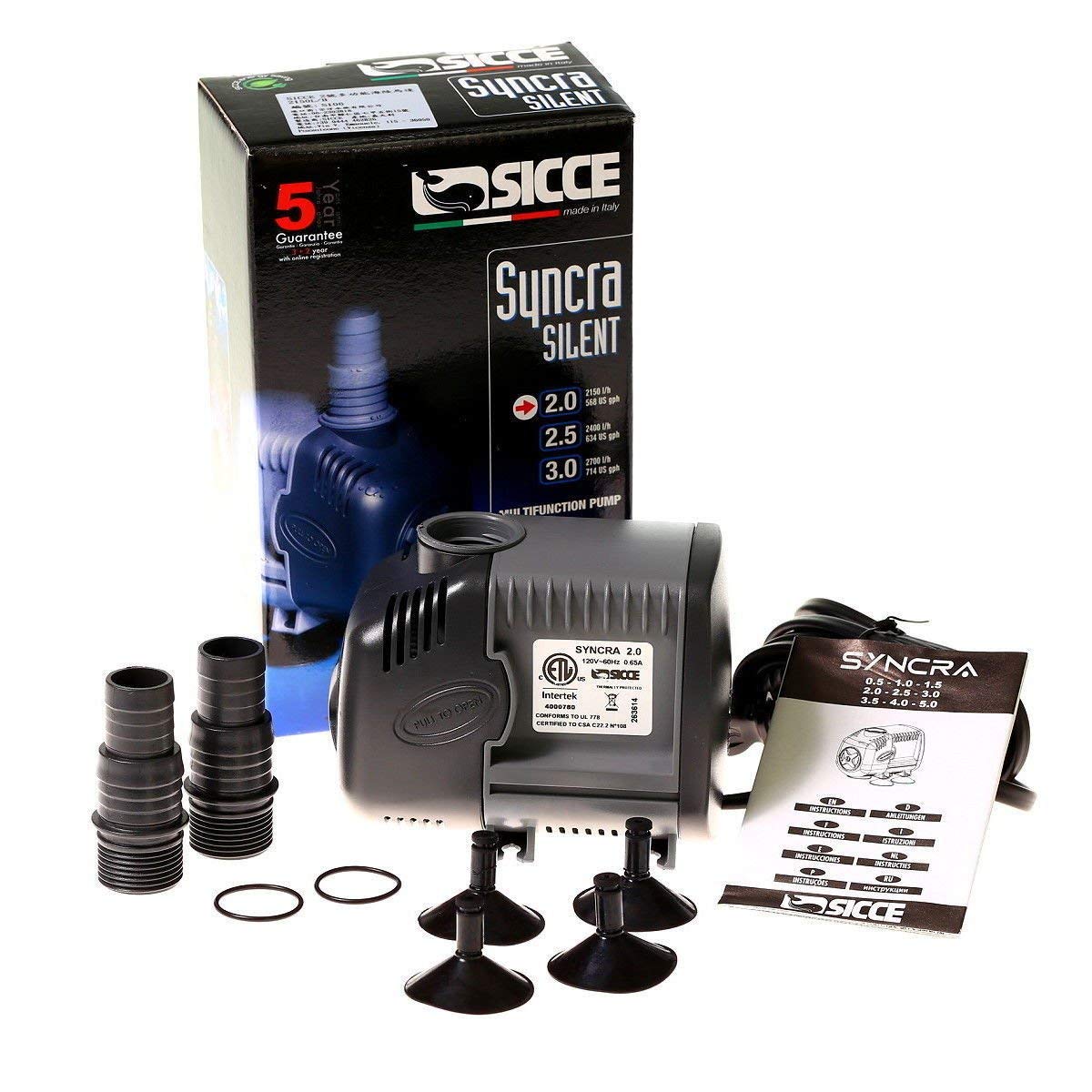 Sicce Syncra return pump and fittings