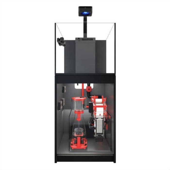 Red Sea REEFER MAX 200 G3 aquarium system with black cabinet and included sump equipment