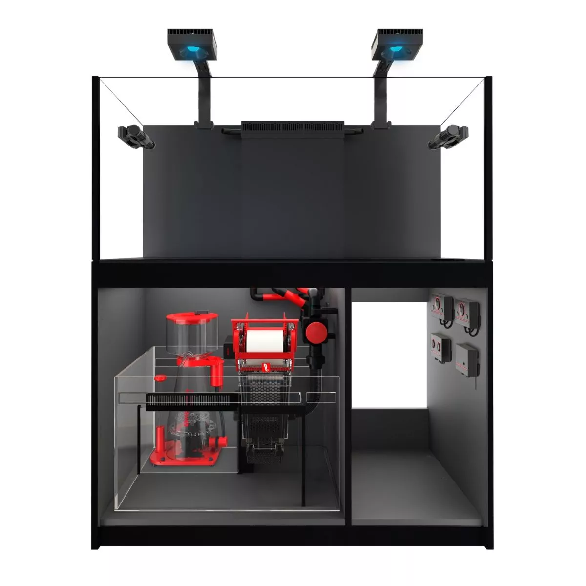 Red Sea Reefer MAX 425 G2+ aquarium system with lights and cabinet equipment