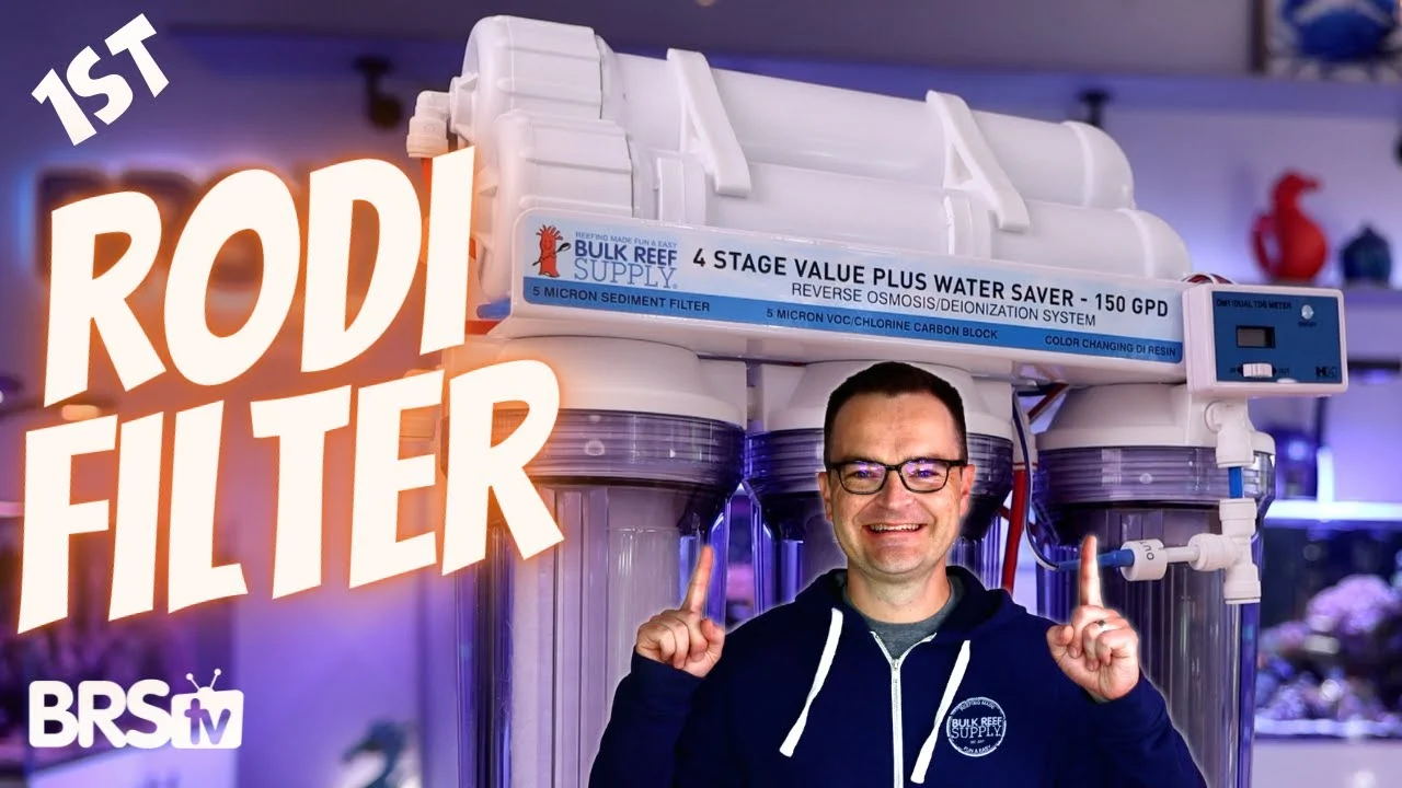 YouTube thumbnail: How Can You Save Money on Saltwater Tank Water? The Benefits of Having an RO/DI Filter at Home!